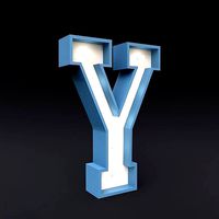 Marquee letter A glow sign 3dmodel