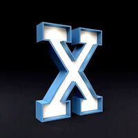 Marquee letter X glow sign 3dmodel
