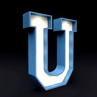 Marquee letter U glow sign 3dmodel