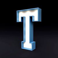 Marquee letter T glow sign 3dmodel