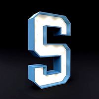 Marquee letter S glow sign 3dmodel