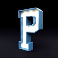 Marquee letter P glow sign 3dmodel
