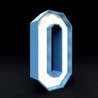 Marquee letter O glow sign 3dmodel