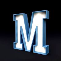 Marquee letter M glow sign 3dmodel