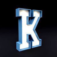 Marquee letter K glow sign 3dmodel
