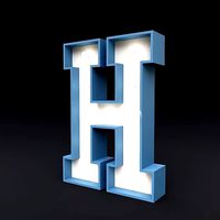 Marquee letter H glow sign 3dmodel
