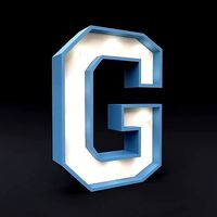 Marquee letter G glow sign 3dmodel
