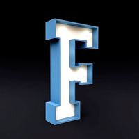 Marquee letter F glow sign 3dmodel