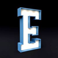 Marquee letter E glow sign 3dmodel