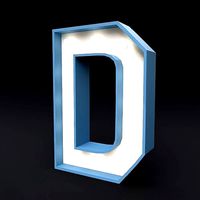 Marquee letter D glow sign 3dmodel