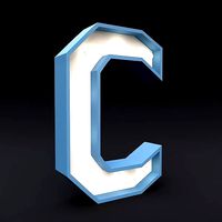 Marquee letter C glow sign 3dmodel