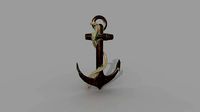 anchor karobelny and ship metal PBR game ready 2 textures