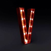 Marquee letter V light bulb wooden glow sign 3dmodel