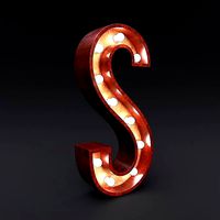 Marquee letter S light bulb wooden glow sign 3dmodel