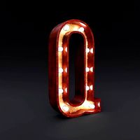 Marquee letter Q light bulb wooden glow sign 3dmodel