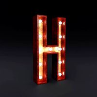 Marquee letter H led glow sign 3dmodel