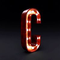 Marquee letter C led glow sign 3dmodel