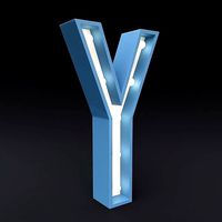 Marquee letter Y led glow sign 3dmodel