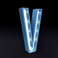 Marquee letter V led glow sign 3dmodel
