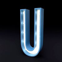 Marquee letter U led glow sign 3dmodel