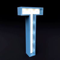 Marquee letter T led glow sign 3dmodel