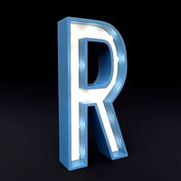 Marquee letter R led glow sign 3dmodel