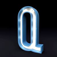 Marquee letter Q led glow sign 3dmodel