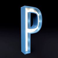 Marquee letter P led glow sign 3dmodel