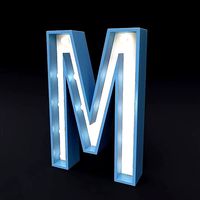 Marquee letter M led glow sign 3dmodel