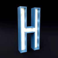 Marquee letter H led glow sign 3dmodel