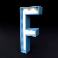 Marquee letter F led glow sign 3dmodel