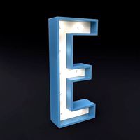 Marquee letter E led glow sign 3dmodel