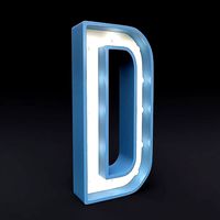 Marquee letter D led glow sign 3dmodel