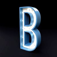 Marquee letter B led glow sign 3dmodel