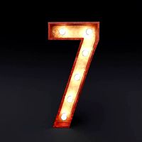 Marquee number seven light bulb wooden glow sign 3dmodel