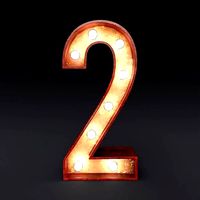 Marquee number two light bulb wooden glow sign 3dmodel