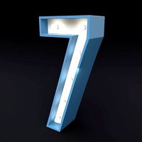 Marquee number seven light bulb glow sign 3dmodel
