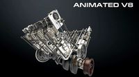 V8 Engine Working Animated