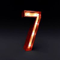 Marquee number seven wooden led glow sign 3dmodel