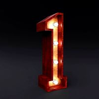 Marquee number one led wooden glow sign 3dmodel