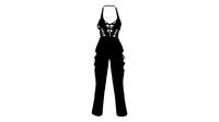 Full Body Black Halter Neck Cutout Coverall