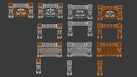 Handpainted Dwarf stylized wall door columns