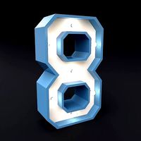 Marquee number eight led glow sign 3dmodel