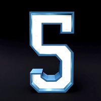 Marquee number five led glow sign 3dmodel