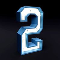 Marquee number two led glow sign 3dmodel