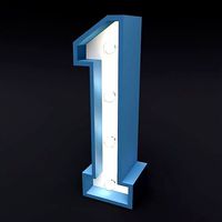 Marquee number one led glow sign 3dmodel