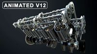 V12 Engine Working Animated
