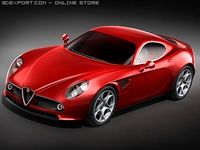Alfa Romeo 8c mid poly 3D Model