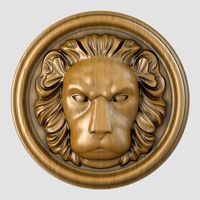 Lion Head Sculpture3 3D Model
