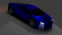 blue car low poly